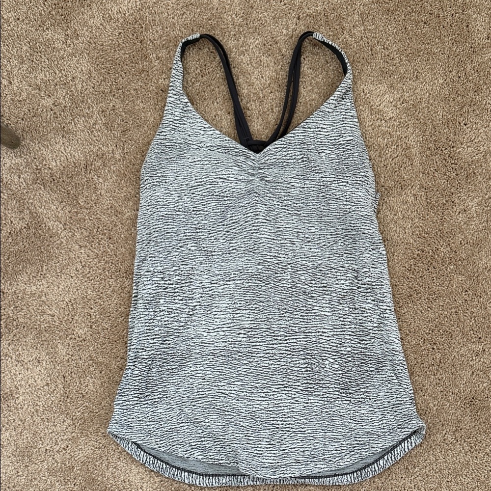 Lululemon Black and White Striped Top